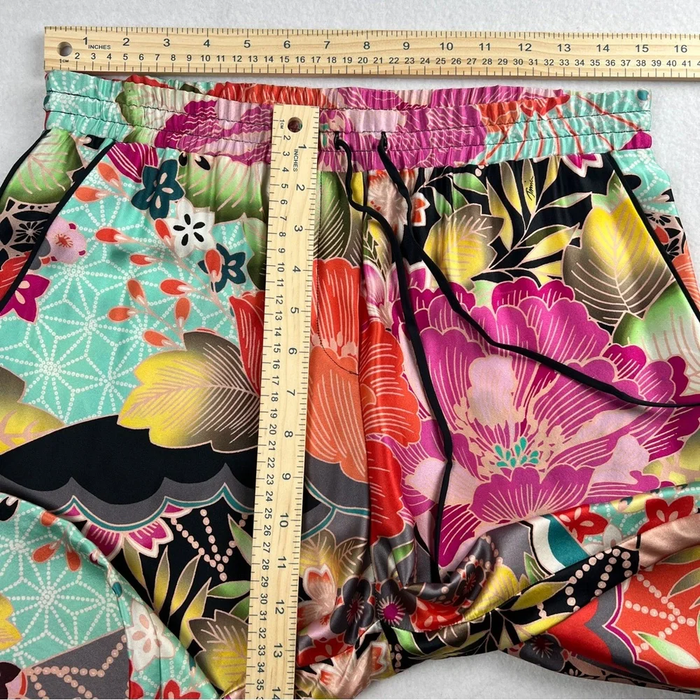 Trina Turk Women's Silk‎ Pants Floral Japanese Theme Multicolor Medium - Picture 3 of 9